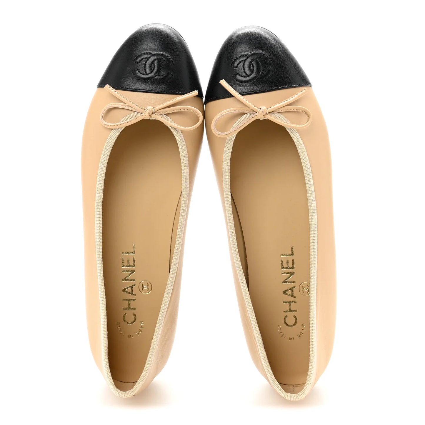 CC Lambskin Cap Toe Ballerina Flats 38