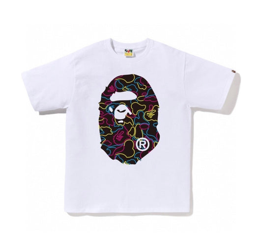 BAPE Neon Camo Big Ape Head Tee