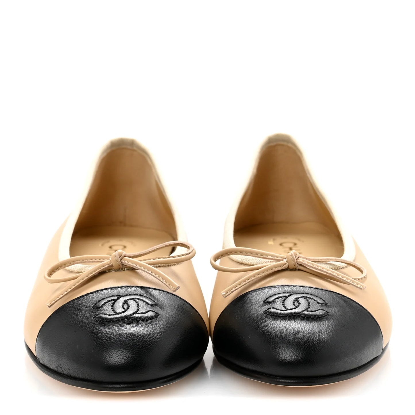 CC Lambskin Cap Toe Ballerina Flats 38