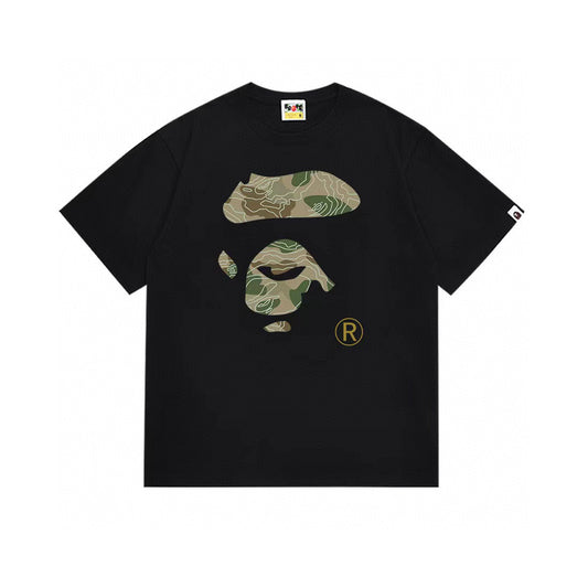 BAPE Layered Line Camo Ape Face Tee